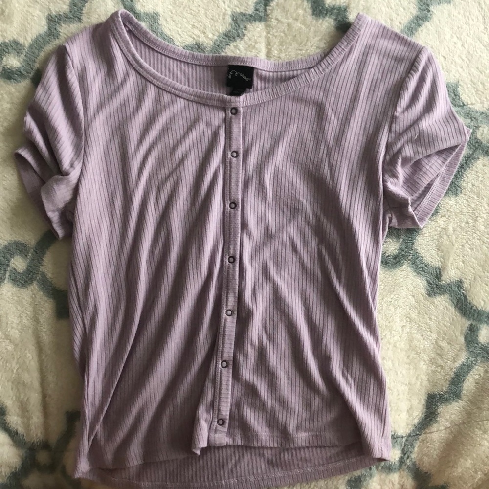 Violet purple button up tank top